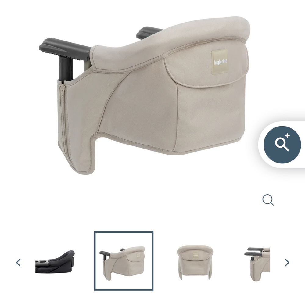 Inglesina Beige Clip-On High Chair with attachable tray